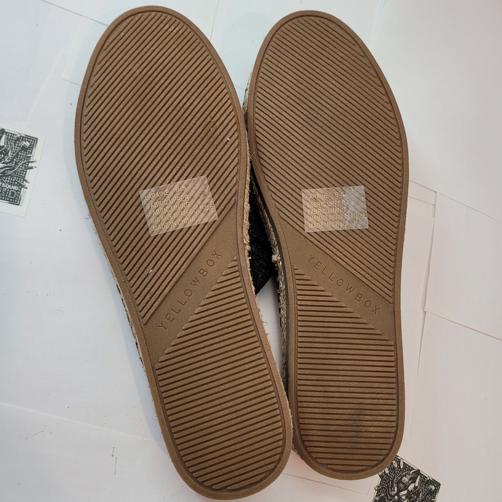 Yellow Box Black Glitter Slide Sandals - Picture 15 of 16